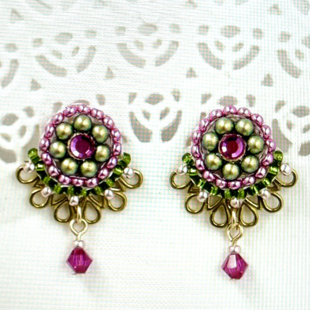 Earrings ~Swarovski pearls & Miyuki seed beads ~ New